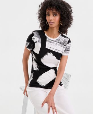 Women's Short-Sleeve Printed Crewneck T-Shirt