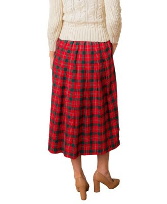 Women's Organic Pleated Midi Skirt