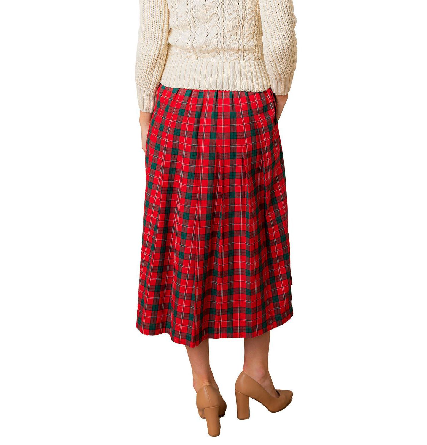 Женская юбка Hope & Henry Organic Pleated Midi, цвет: Клетчатый — фото 3