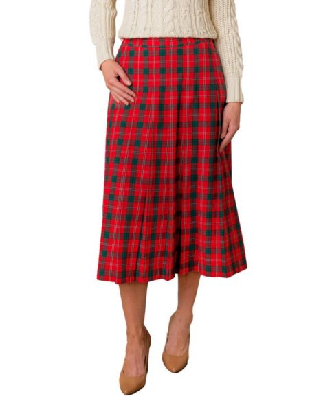 Женская юбка Hope & Henry Organic Pleated Midi, цвет: Клетчатый