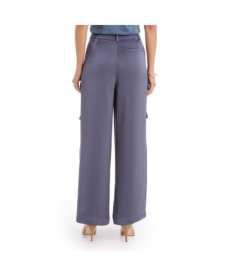 Women's Milan Satin Cargo Pant - Navy