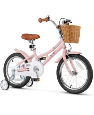 16'' Kids Bike w/ Height Adjustable Handlebar Seat Basket Bell Training Wheels