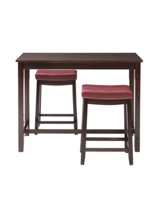 Claridge 3Pc Counter Set Brown Red