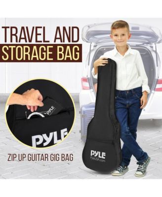 34" Acoustic Guitar Kit - 6-String 1/2 Junior Size Guitar with Accessories, Black (PGA820BK)