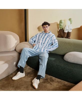 Men's Sky Blue Dye-Drip Pullover Hoodie