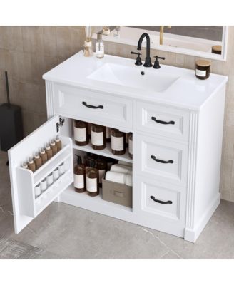 Bathroom Vanity with Sink 4 Drawers Soft Close Door and Adjustable Shelf