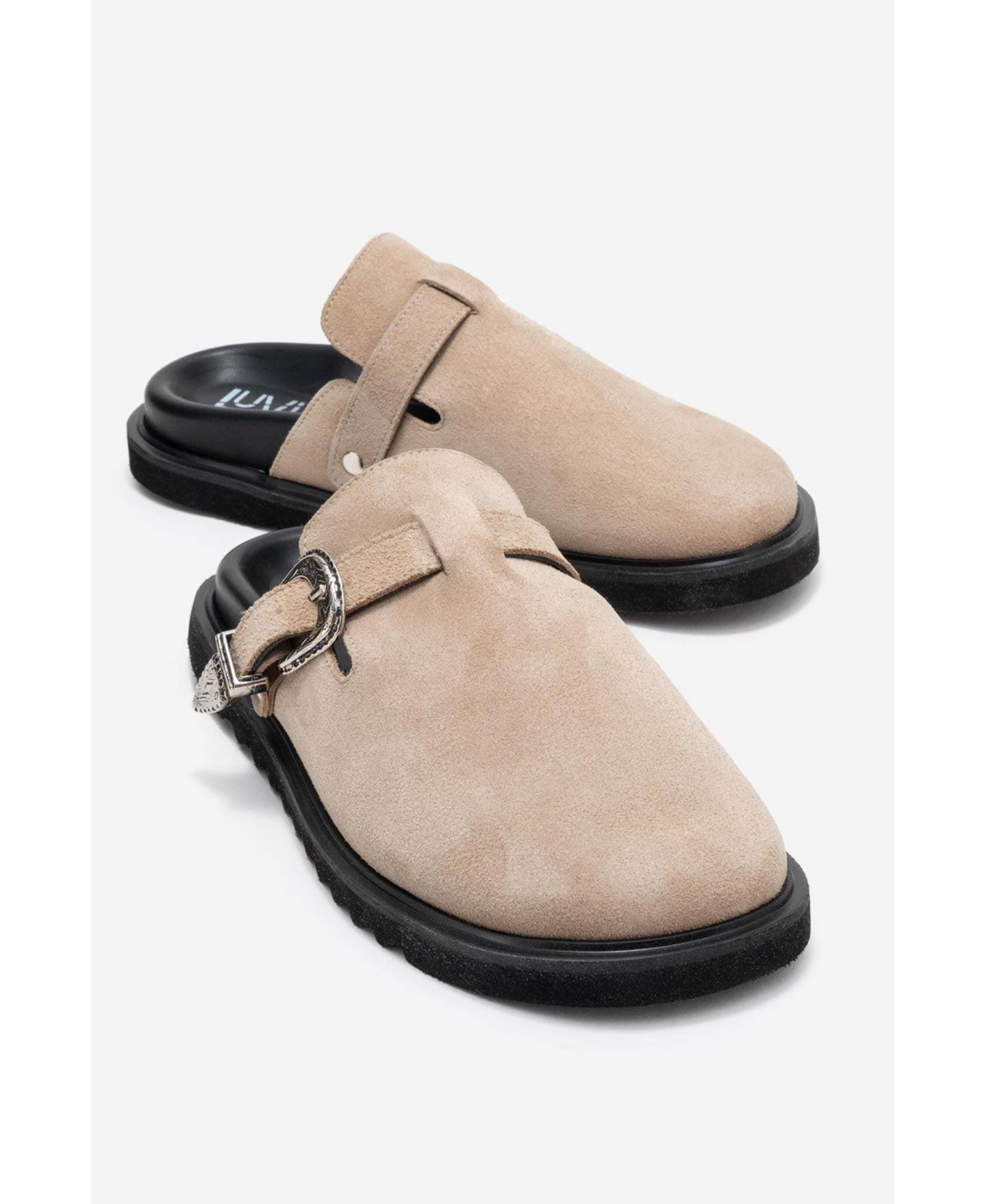 Женские сабо Forever & Always Shoes Vesta Leather Mule, цвет: Бежевый замшевый кожаный — фото 2