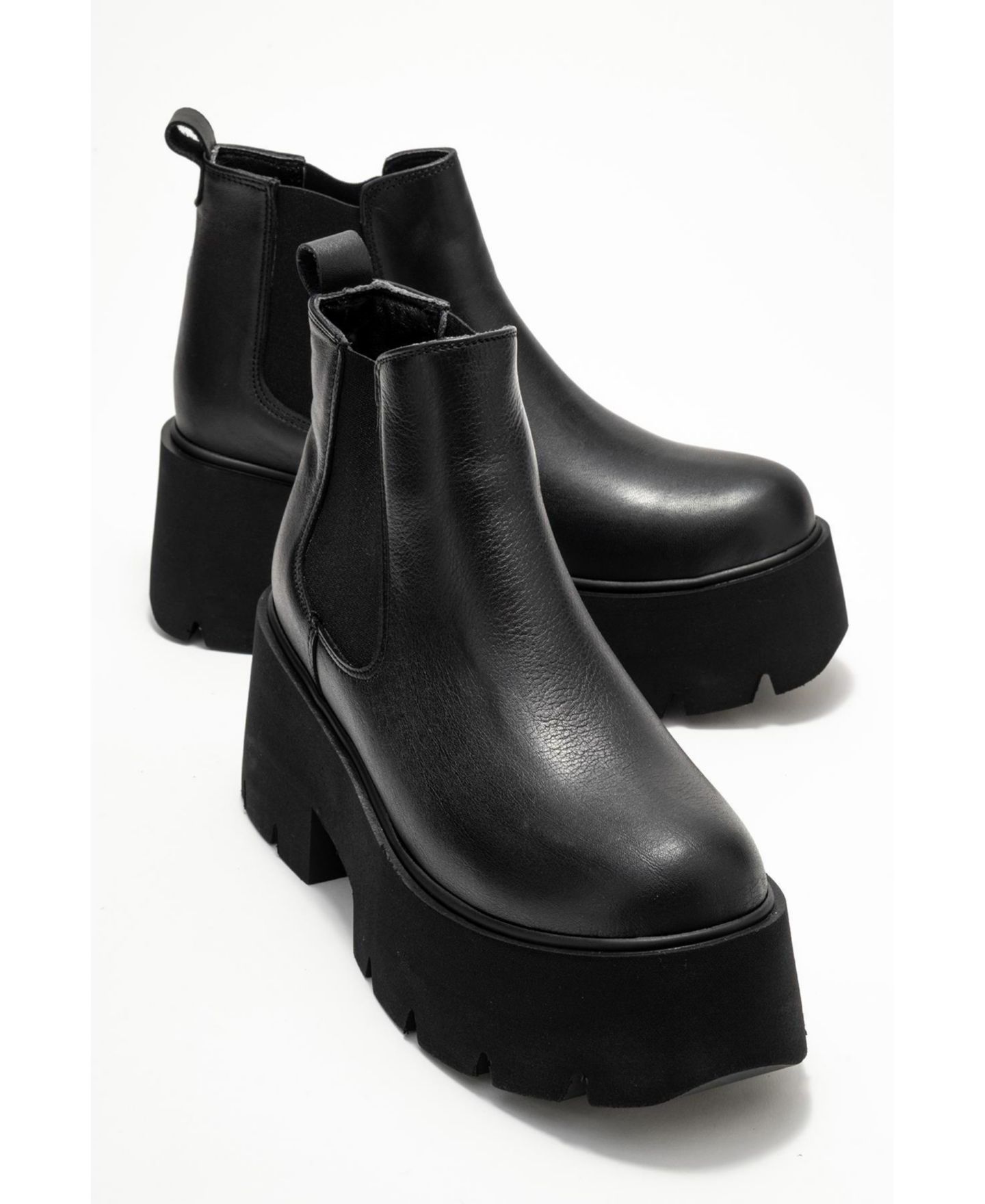 Женские кожаные ботинки-челси Forever & Always Shoes Clen на платформе, цвет: Чёрный кожаный — фото 2