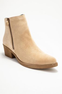 Jayer Leather Double-Zip Block Heel Boot
