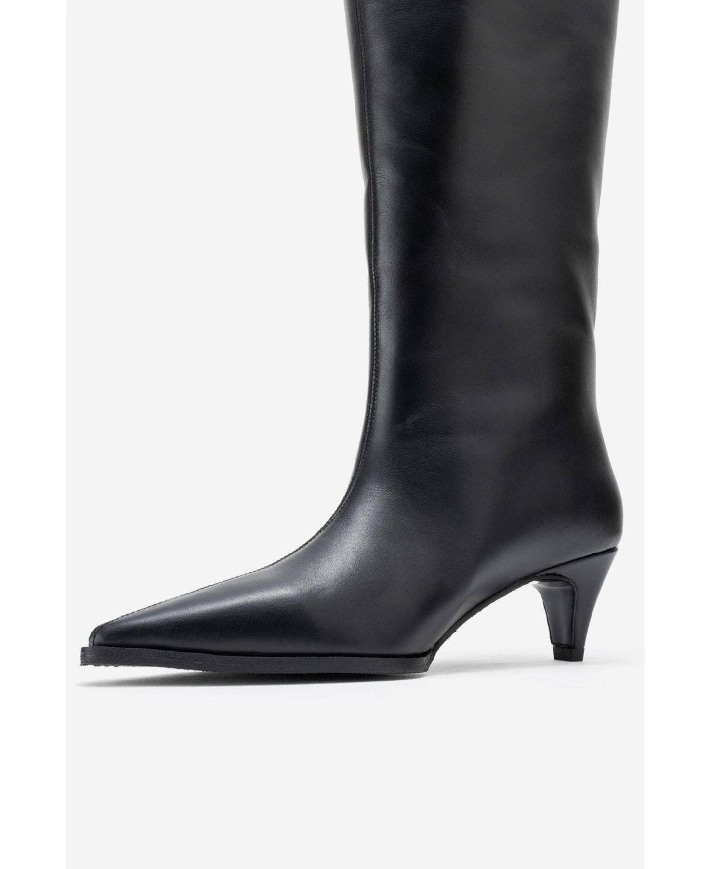 Женские ботинки Forever & Always Shoes Siora Leather Knee High Boot, цвет: Чёрный кожаный — фото 4