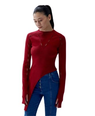 Women's Your itch 2 Tones Rib Long Sleeve Top