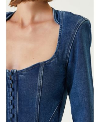 Women's Denim Corset Top