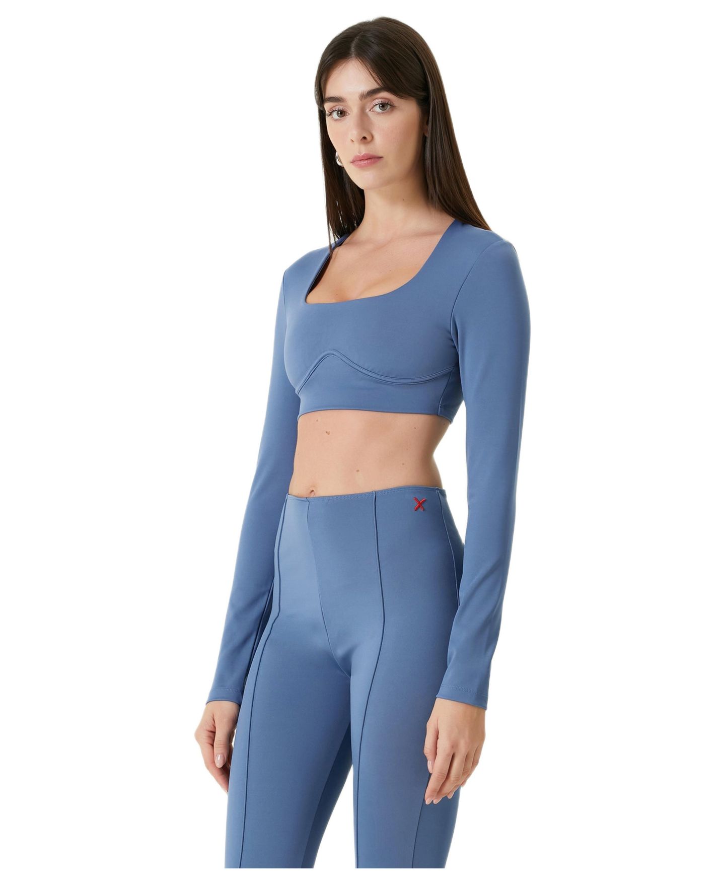 Женский топ PCFG Free Heaven Long Sleeve Crop, цвет: Синий — фото 3
