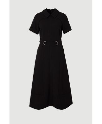 Women's Stretch Tab Detail Full Midi Dress