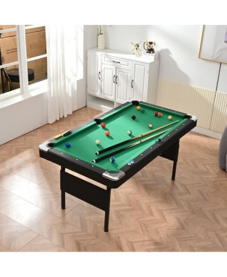 Foldable Pool Table with Cue Sticks & Accessories – Indoor MDF & Steel Billiard