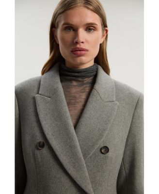 Women's Wool Double Breasted Tailored Maxi Coat