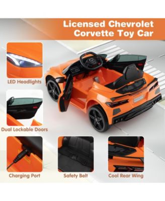 12V Electric Kids Ride On Car Licensed Chevrolet Corvette C8 with Remote Control Ages 3+ Years Old