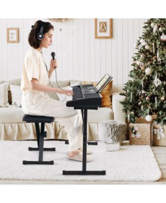 61-Key Portable Electronic Keyboard Piano with Stand and Stool