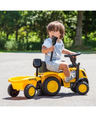Kids Ride on Tractor Licensed Caterpillar with Detachable Trailer No Power