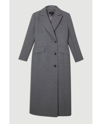 Women's Wool Blend Tailored Fitted Maxi Coat