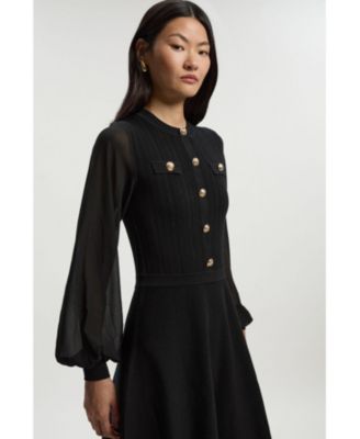 Women's Chiffon Sleeve Mini Knit Dress