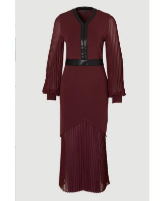 Women's Woven Sleeved Pleated Dress