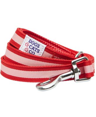 Striped Dog Leash in Red and Pink Size Medium