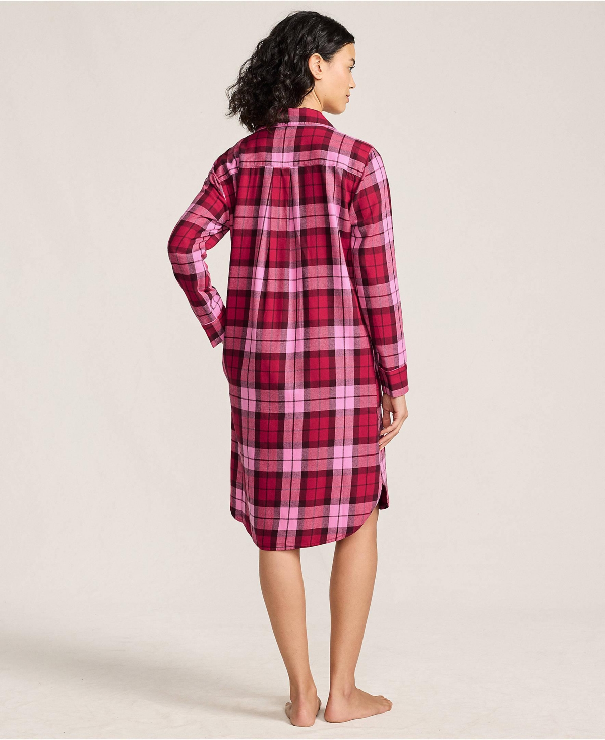 Lands' End Women's Flannel Long Sleeve Sleepshirt Nightgown