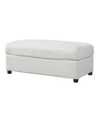 Oversized Corduroy Chaise Lounge with Storage Ottoman, Cup Holders & USB