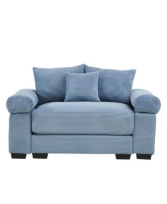 54.3" Oversized Cloud Modular Sectional Couch, Premium Soft Corduroy, Blue