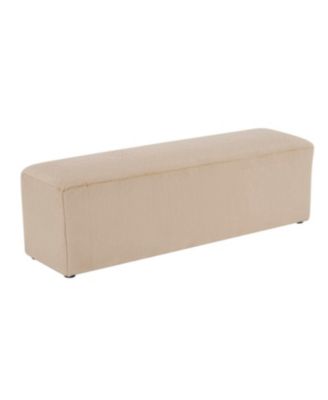 Streamdale Almond Long Plush Ottoman, Modern Simple Footstool and Seat for Home Use