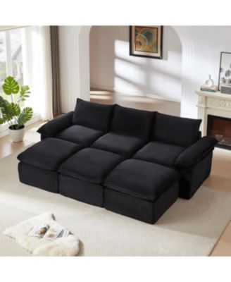 Modern corduroy cloud sofa, freely combined, comfortable sitting experience.
