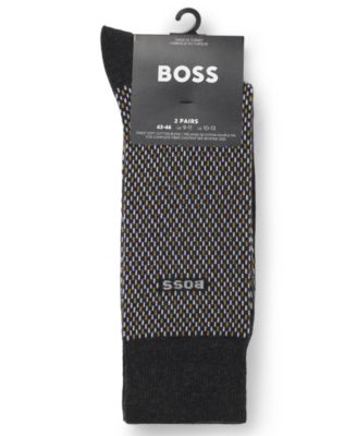 Men's Mini-Pattern Combed Socks, 2-Pack