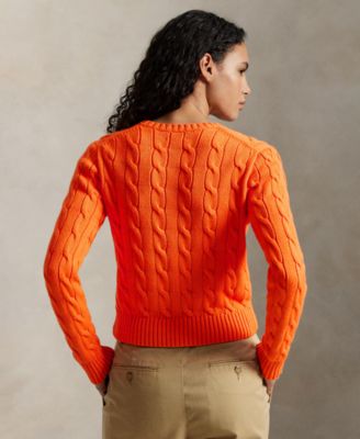 Women's Flag Cable-Knit Cropped Sweater