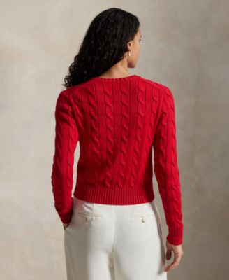Women's Flag Cable-Knit Cropped Sweater