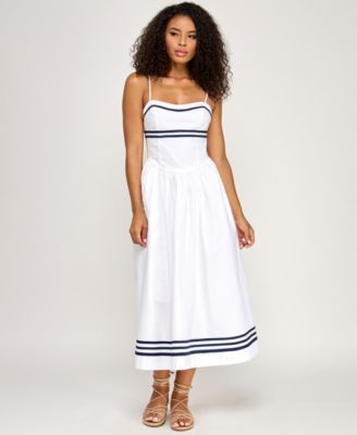 Juniors' Sweetheart Neck Midi Dress