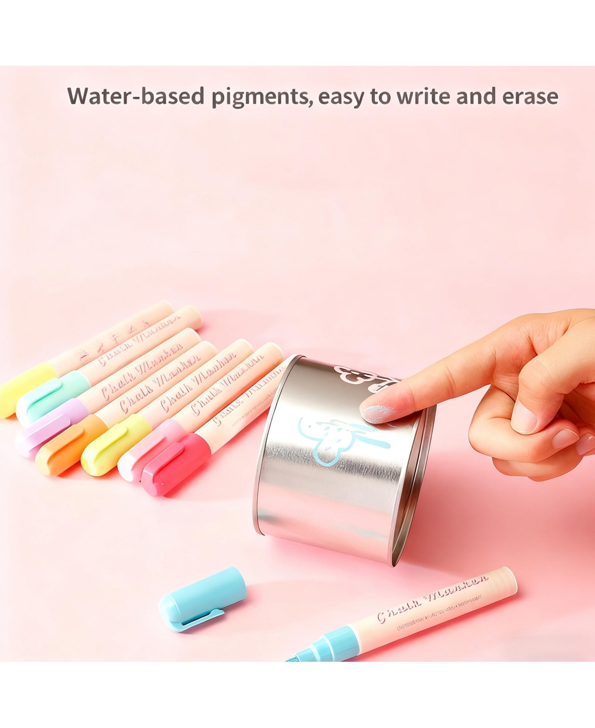 Htutwoo 0.4" Macaron Liquid Chalk, Erasable Painting Graffiti Highlighter for Blackboard Writing and Painting