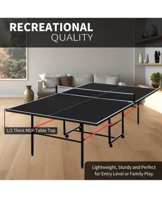 Rbied Foldable 9ft Table Tennis Set with Net, Paddles & Balls – Portable Ping Pong Table