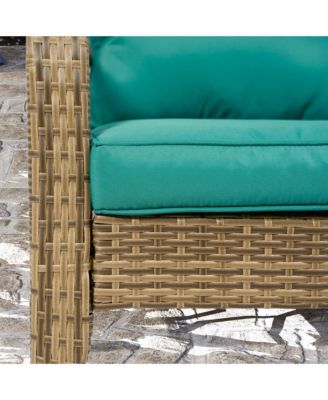 Patio Wicker Adirondack Chair with Soft Cushions, Dark