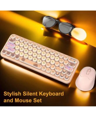 + Silent, Wireless, Gradient, Cute Keycaps, 3-Stage DPI, Shared Receiver + Keyboard & Mouse Set
