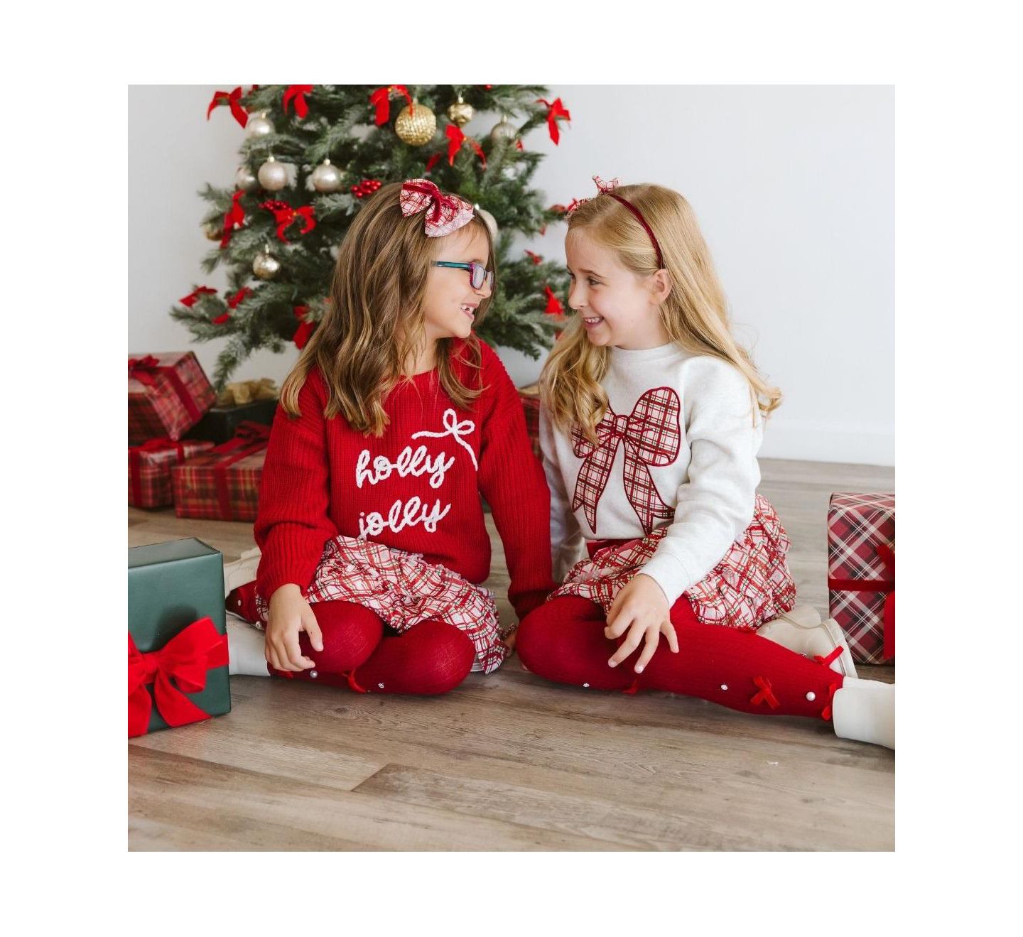 Толстовка Sweet Wink Christmas Plaid Bow Patch для девочек-малышей, цвет: Натуральный — фото 5