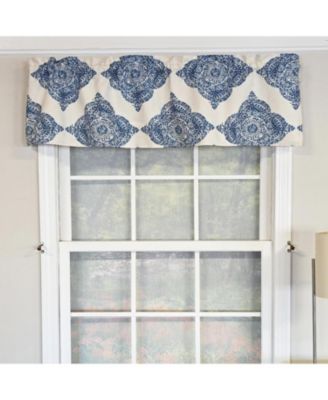100% Cotton High Quality Lazaro Tailored Window Valance with 1.5" Rod Pocket 50" W X 12" L Blue