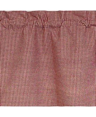 100% Cotton High Quality Minicheck Tailored Window Valance with 1.5" Rod Pocket 50" W X 12" L Red
