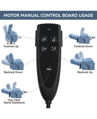 Heat Massage Dual Motor Infinite Position Up to 350 LBS Large Electric Power Lift Recliners with Hidden Cup Holders, Power-Remote