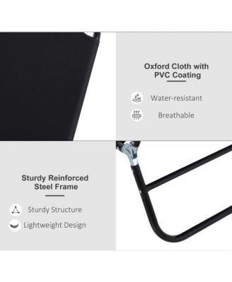 Portable Outdoor Sun Lounger, Lightweight Folding Chaise Lounge Chair w/ 5-Position Adjustable Backrest for Beach, Poolside and Patio, Black