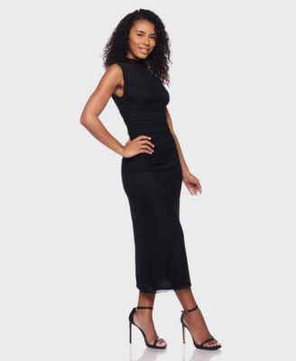 Women's Shirred Waist Midi Dress