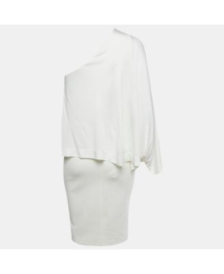 Women's White Jersey One Shoulder Short Dress