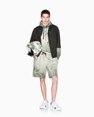 Men's Long Sleeve Palm Tree Print Hoodie