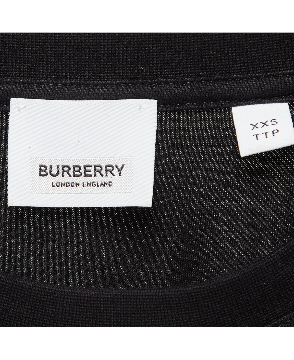 Pre-Owned Burberry Men's Black Printed Cotton Knit Crew Neck Tshirt