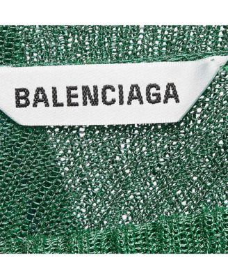 Women's Green Metallic Rib Knit Turtle Neck Maxi Dress